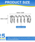 Compression springs, 25 pieces, stainless steel, 6 mm outer diameter, 0.8 mm wire, 15 mm length