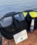 Low Volume Freedive Mask For Freediving, Spearfishing, And Snorkeling With Anti Fog Lens, 180 Degree Panoramic Vision, black frame