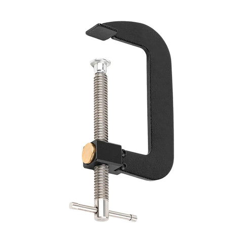 Beefy Fast Release 4 Inch G Clamp For Workshop Projects, Steel With Anti Rust Finish, Quick Slide Jaw For Easy Adjustments, Trapezoidal Thread For Strong Holding Power, Heavy Duty Woodworking And Metalworking Clamp, black steel clamp