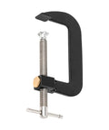4 Inch Quick G Clamp With Metal Threaded Rod And Lightweight Alloy Parts For Grab-And-Go, Fast, Secure Woodworking Holds, 0-100mm Jaw Travel, Rapid Adjustment Design For DIY Projects And Small Shop Jobs, black side view