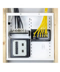 Inside view of 14 Inch Structured Wiring Enclosure With Hinged Door For Home Networks And Security Systems Huge Wire Openings