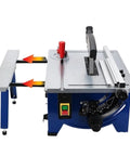 Smooth Operator Electric Table Saw With Extended Telescopic Work Surface And Vacuum Ready Dust Cup For precise cuts in a backyard workshop.