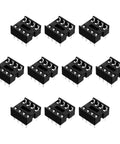 10 pieces of 2.54mm Pitch DIP IC Socket Adapter for PCB Boards 8 Pin Reusable Socket displayed in two rows
