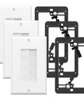 In-Wall Cable Management Brush Wall Plate Kit With Low-Voltage Mounting Box For Wall-Mount TV Hiding HDMI And Ethernet Cables Pass Through 3-Pack White And Black No More Cord Clutter Hides Messy Wires Behind Your TV With Seamless In-Wall Design And Easy