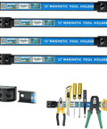 12 Inch Magnetic Tool Holder Set, Heavy Duty Magnet Tool Bar Strip Rack, 4 Pack Wall Mount With Brackets Screws And S Hooks