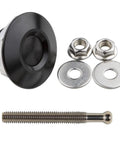 Pack Of Four Universal Aluminum Hood Pins 1.25 Inch Quick Release Lock Clip with hardware for car bumpers and hood latches.
