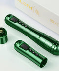 Wireless Permanent Makeup Tattoo Pen Kit With Two Rechargeable Batteries, Rotary Tattoo Gun, Emerald Color