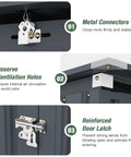 Heavy Duty Outdoor Trash Can Storage Shed With Bike Shed Design, Rugged Galvanized Steel Construction details: latch, connectors