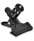 Heavy Duty Camera Mount Clip With 360 Degree Ball Head, Black Spring Clamp supporting DSLR, stable design for video and photo shoots