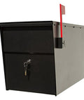 LetterSentry Locking Post Mount Mailbox In Black Galvanized Steel For Rust Proof Durability Outgoing Tray And Internal Baffle