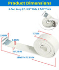 Brake Drum Silencer Band For Brake Lathe 6 Ft X 1.75 In X 0.125 In Heavy Duty Rubber Vibration Belt dimensions illustration.