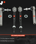 Front Inner And Outer Tie Rod End Kit For Cadillac Escalade 2021-2023 And Escalade ESV 2021-2023, Silverado 1500 2019-2023, Suburban 2021-2023, Tahoe 2021-2023, GMC Sierra 1500 2019-2023, Sierra 1500 Limited 2022, Yukon XL 2021-2023 Fixes Uneven Tire Wear, 4-piece steel steering linkage kit