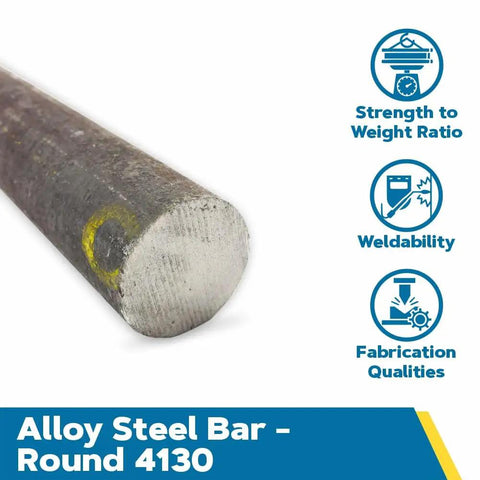 Beefy 4130 Alloy Steel Round Bar With Normalized Cold Finish And Mill Unpolished Surface One And A Quarter Inch Diameter