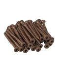 Heavy Duty Brown Deck Screws 400 Count Box Bugle Head Steel Fasteners With Rust Shield Coating for exterior wood work.