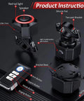 Sticky Bike Alarm Taillight For Happy E-Bike Offroad MTB That Stops Thieves With Sensitive Vibration Sensor To Save Your Ride And Keep You Safe On Dark City Streets With Bright Warning Modes, black ABS bracket