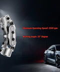 Heavy Duty Double U Joint Steering Shaft Universal Joint Chrome Three Quarter Inch To Three Quarter Inch 125mm Total Length