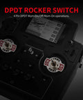 Waterproof 12V DPDT Reverse Polarity Toggle Switch Momentary On Off On 3 Position 4 Pin 30A DC Motor Control For RV Power Jack Replacement Heavy Duty 4 Pin Wired 1 Piece black DPDT rocker switch with toggle labels