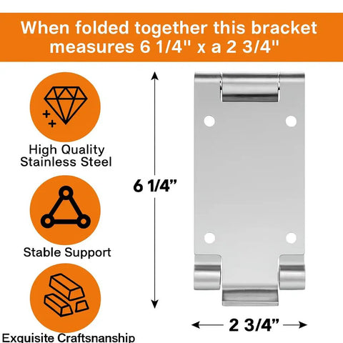 Low Headroom Garage Door Top Brackets For Standard Twelve Or Fifteen Inch Radius Tracks Easy Install Built Tough For Commercial And Residential Doors Replaces Low Headroom Double Track Silver Gray Finish One Pair showing dimensions and stainless steel material