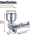 No Sweat Precision Filling With This Semi Automatic Horizontal Paste Liquid Filling Machine featuring a 35L funnel and precise filling.