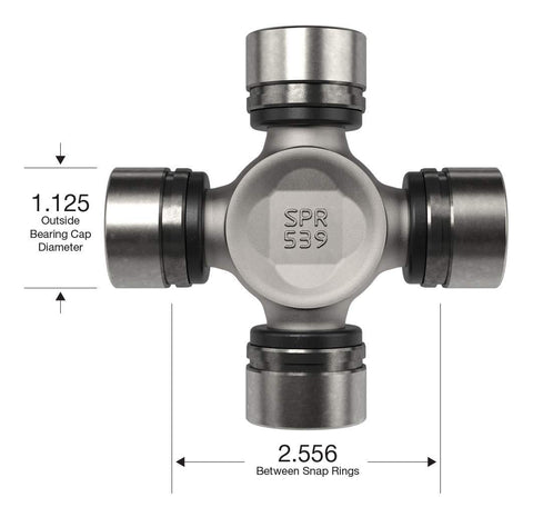 Beefed Up U Joint Kit 5 795X S44 Series ISR Inside Snap Ring OEM Replacement with 1.125 Inch Bearing Cap Diameter and Cup Size