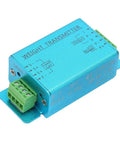 Heavy Duty Load Cell Amplifier And Weight Transmitter For 4 To 20mA And 0 To 10V Outputs With Quick Signal Boost Easy Setup And Precise Sensing Workhorse Reliability For Industrial Scales blue aluminum module with green terminal blocks