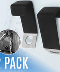 Heavy Duty Stainless Steel Ice Chest Bracket For Truck Bed Floor Mount Compatible With Yeti Rtic Padlock Slot Pack Of 2 close-up view showing rubber coated brackets.