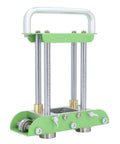 Two Station Sheet Metal Bender For Manual Bending Of Steel Aluminum And Copper From 0 To 90 Degrees With Lightweight Aluminum Handle Close-up.