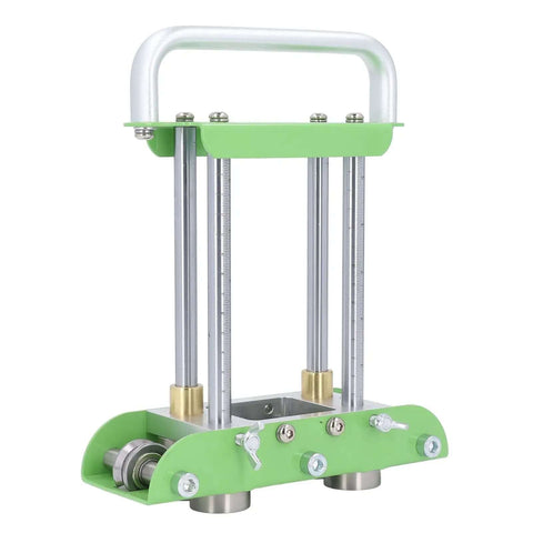 Two Station Sheet Metal Bender For Manual Bending Of Steel Aluminum And Copper From 0 To 90 Degrees With Lightweight Aluminum Handle Close-up.