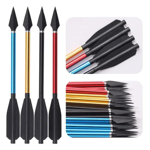 Colorful 12 Piece Aluminum Crossbow Bolts With Removable Broadheads For Outdoor Shooting And Training Durable Archery Arrows