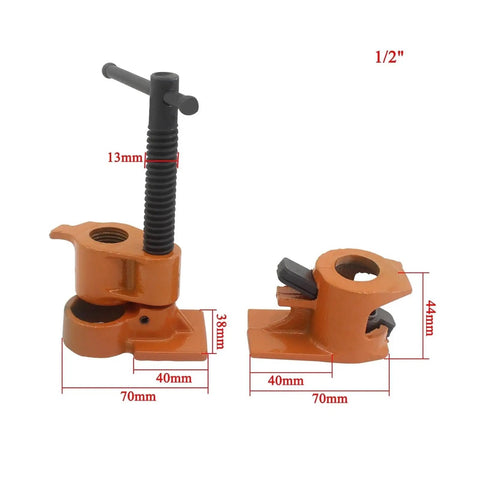 Top Shelf Heavy Duty Adjustable Pipe Clamp For Woodworking Carpentry And Weekend Garage Builds 1/2 3/4 Inch rugged cast steel jaws