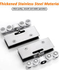 Hidden Sliding Glass Door Track Hardware Kit For Ceiling Mounted Closet Barn Bypass Pocket Doors With Silent Rollers Aluminum