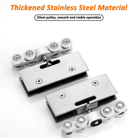 Hidden Sliding Glass Door Track Hardware Kit For Ceiling Mounted Closet Barn Bypass Pocket Doors With Silent Rollers Aluminum