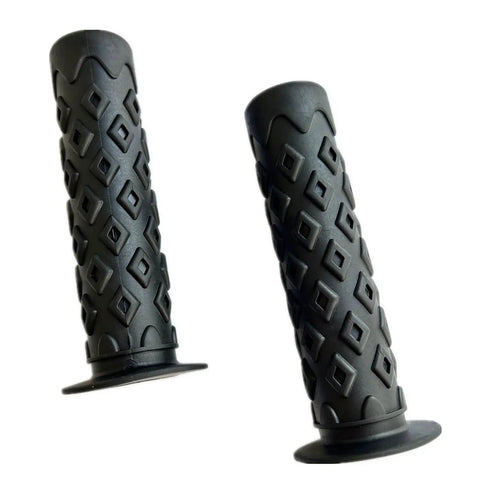 Two Non Slip Seven Eighths Inch Bike Handlebar Grips Soft TPR Rubber Upgrade End Grips shown with textured surface