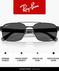 XX-Large Oversized Square Black Sunnies With Polarized Grey Chromance Lenses For Wide Faces 61mm Lens Width 141mm Hinge To Hinge UV Protection And All Day Comfort, displayed on a white surface with brand logo above.