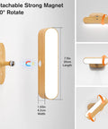Cordless Wall Sconces Pair featuring strong magnetic mount, 7.9in length, perfect for versatile room lighting.