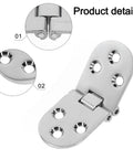 2 Pack Zinc Alloy Folding Table Hinges With Soft Close For Quiet Flip Top Cabinet Door Hardware 3.07 By 1.18 Inch Silver Detail