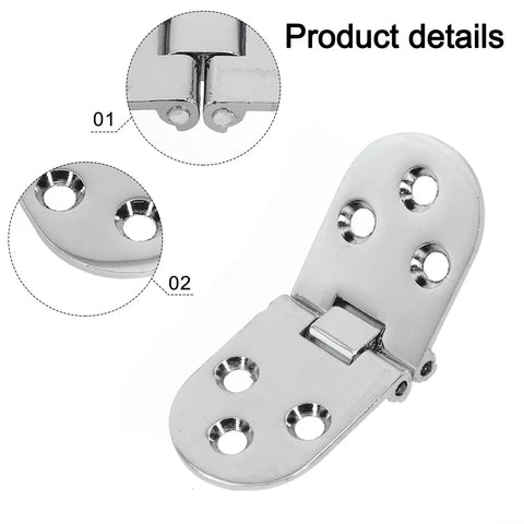 2 Pack Zinc Alloy Folding Table Hinges With Soft Close For Quiet Flip Top Cabinet Door Hardware 3.07 By 1.18 Inch Silver Detail