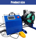 Build Tough Rotary Welding Positioner With Plug And Play Plc Touchscreen 50 Kg Capacity and 7 87 Inch 3 Jaw Chuck size dimensions with display.