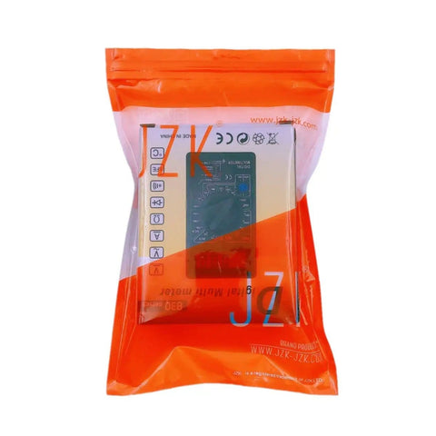 Digital Multimeter DT-830D With AC DC Measurement in orange packaging, showing compact design and dial display.