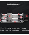 Kickass Electric Linear Rail With Ballscrew Slide And Precision Cross Stage Aluminum Alloy manual sliding table structure and components.