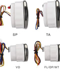 Side view of Pro Series 6 Gauge Set With 110mm Speedometer Tachometer And 52mm Gauges, white dial, wiring visible