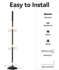 Assembly components for Heavy Duty Steel Garden Tamper With 48 Inch Handle And Rubber Grip For Soil Gravel Asphalt And Lawn A True Workhorse
