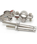 2-pack of 304 stainless steel ceiling pipe clamps with expansion anchors for overhead support (Φ45–48).