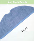 Front view of a blue microfiber mop cloth from the 8 Pack Roborock Vacuum Mop Replacement Pads for S7 S7 Plus S7 MaxV S8 S8 Plus S7 MaxV Plus T7S