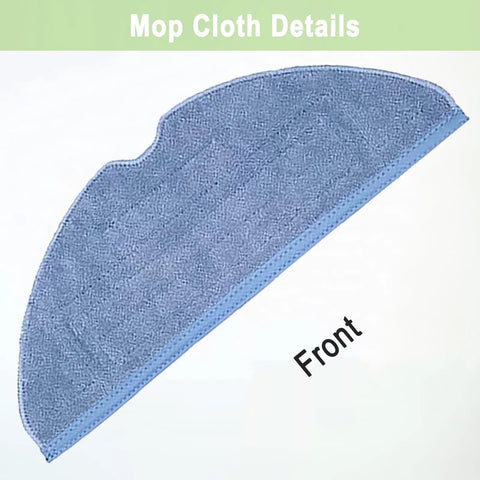 Front view of a blue microfiber mop cloth from the 8 Pack Roborock Vacuum Mop Replacement Pads for S7 S7 Plus S7 MaxV S8 S8 Plus S7 MaxV Plus T7S