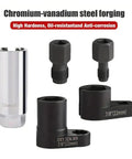 Heavy Duty Oxygen Sensor Wrench Socket Kit With Cutout Design For Effortless O2 Removal And Installation Locking Grip Knocks Out Rusty Bolts Like A Weekend Boss Fix Your Car At Home - assorted sockets made from chromium-vanadium steel.