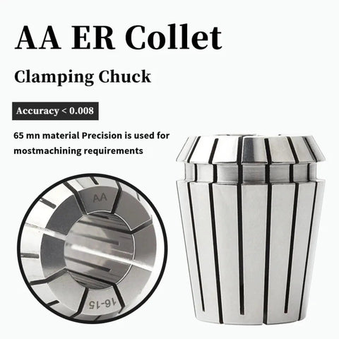 High Precision ER Collet Chuck For CNC Engraving Spindle With 0.005mm Accuracy And Slip-Resistant Clamp For Durable Heavy Duty Machining Tasks, close-up view of clamping end.