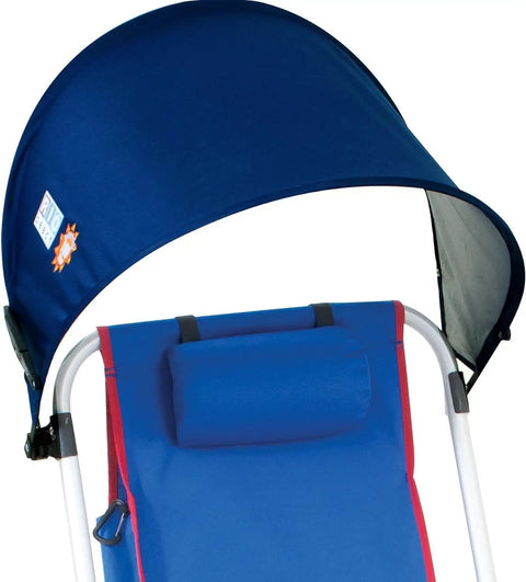 Clip On Personal Sun Shade For Beach Chairs, Adjustable Forward Or Back, No Umbrella Needed, Customizable Shade, Navy