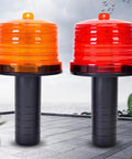 Solar Warning Light Waterproof LED Safety Beacon With Switch Mega Bright Solar Powered For Construction Traffic Yellow Red