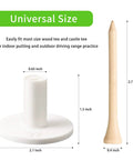 10 Pack Rubber Tee Holders And Bamboo Tees For Golf Practice Indoor Outdoor Driving Range Mat Setup 1.5 Inch Tee Size Diagram
